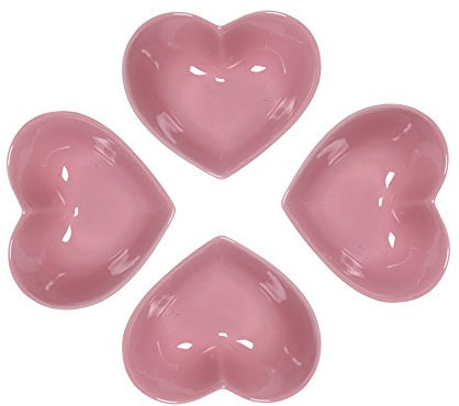 WAIT FLY Süße Herzform Keramik Pudding Kuchen Schüssel 4er Set Mikrowellengeeignet