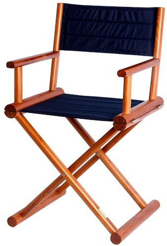 Marine Business Teak Regisseur-Stuhl, zusammenklappbar, Blau Navy (Olefin Leinwand) mit Elegantes Design, Mehrfarbig, one Size