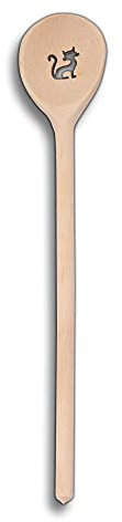 Kochutensilien Löffel oder Pfannenwender mit Motiv aus Holz (Runder Kochlöffel/Katze)