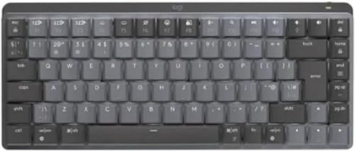 Logitech MX Mechanical Mini Wireless Illuminated Keyboard, Tactile Quiet Switches, Backlit, Bluetooth, USB-C, macOS, Windows, Linux, iOS, Android, Metal, QWERTY UK English Layout - Grey