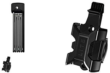 Abus AB78063 6055/85 Bordo Lite Vorhängeschloss, schwarz, 85 cm & Halter SH Bordo Lite 6055 Transporthalterung Für Fahrradschloss, Black, One Size