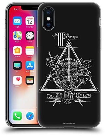 Head Case Designs Offiziell Offizielle Harry Potter Dreieck Simboli Deathly Hallows XIV Soft Gel Handyhülle Hülle kompatibel mit Apple iPhone X/iPhone XS