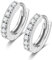 Mini Creolen Silber 925 Klein Mit Schwarz Weiß Stein 5mm-11mm Kreolen Verschiedene Größen Ohrringe Klappcreolen Zirkonia Huggie Hoops Earrings