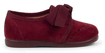 Pisamonas Zapatito Niños Tipo Blucher con Lazo Y Picados Talla 24 Color Burdeos