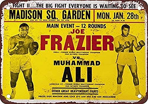 Tomlinsony 1974 Frazier vs Ali Vintage-Look Reproduktion 30,5 x 20,3 cm Blechschild Metallschilder Personalisierte Wanddekoration