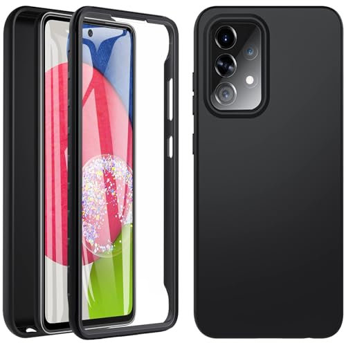 BESINPO Coque pour Samsung Galaxy A52/ A52s, 360 ° Full Body Double Coque Antichoc Housse Protection D'écran Integrale, Antirayures Robuste Etui Bumper Silicone Case pour Galaxy A52 / A52s - Noir