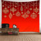 Banemi Wandteppich Aesthetic, Dekoration Laterne Weihnachtskugeln Rot Polyester Wandbehang Led 200X200cm