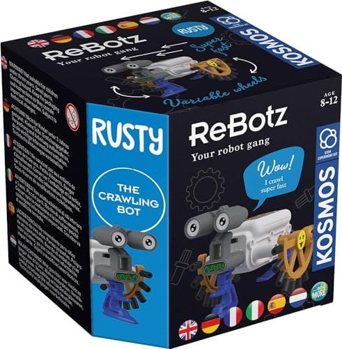 Kosmos 617059 ReBotz - Rusty The Crawling Bot, Mini-Roboter zum Bauen, Spielen und Sammeln für eine Robo-Gang, Roboter-Spielzeug, Experimentier-Set für Kinder ab 8-12 Jahre, Multisprache