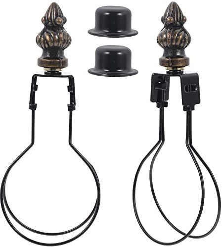 DECHOUS Light Bulb Clamps 2 Sets Lamp Clip Table Lamp Shade Light Bulb Clip on Durable Lamp Bulb Clip Lamp Shade Harp Holder Lamp Accessories Table Extender Spirit Level Alloy Lamp Holder