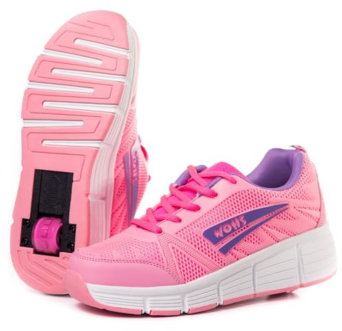 WOHS Turnschuhe mit automatisch einziehbaren Rollen. Rosa/violett. Größe 33