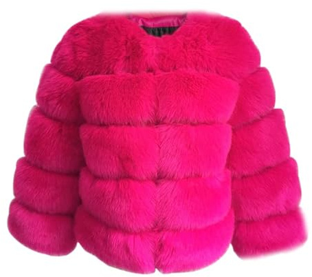 ZhuiKun Women's Faux Fur Coat Short Artificial Fur Overcoat Solid Thick Outerwear Shaggy Parka Cardigan Jacket - Style 11, XXL