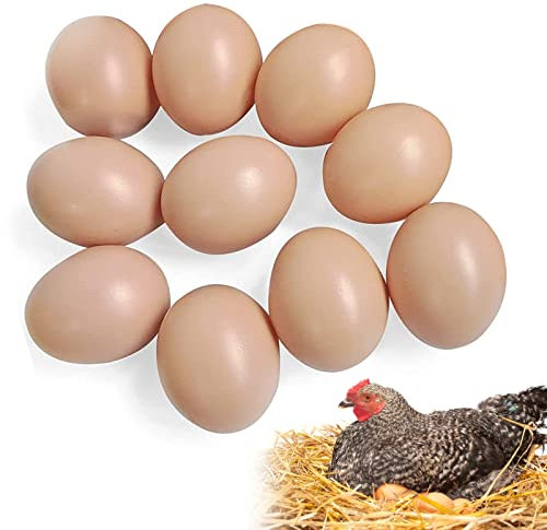 EQLEF Nesteier für Hühner, 10pcs Kunststoff Gefälschte Eier Leichtgewicht Kunststoffeier um Das Legen Von Hühnern zu Fördern und Das Pecken von Home Decor Ei Zu Verhindern
