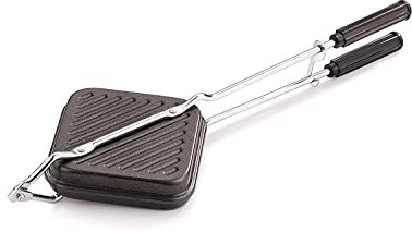 Tosaa Grille-pain anti-adhésif compatible au gaz Noir