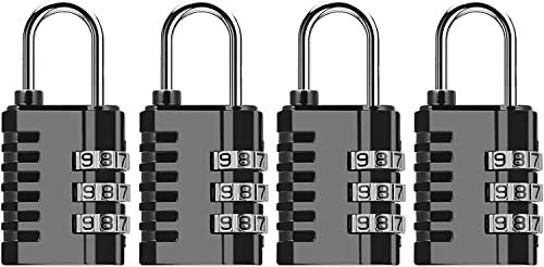 DAYGOS Combination Padlock, Small Padlock for Gym & School Lockers, 3 Digit Resettable Travel Pad Locks for Suitcase, Luggage, Backpack, Weatherproof Lock for Fence, Shed, Gate (4 Pack)