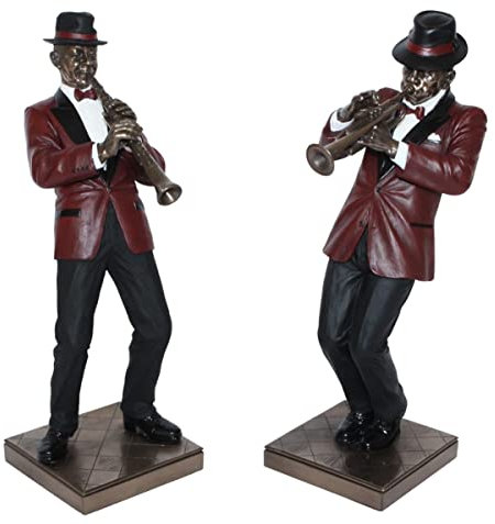 Deko Figur Jazz Musiker Figuren Trompeter und Klarinettist H 30 cm Dekofigur Jazz Band Parastone