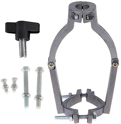 Ronyme Square Hole Drill Bit Adapter Bracket, Stainless Steel, Mortising Attachment, Sturdy for Drill Machines Bench Drill or Hand Drill (Natural-with Complete Accessories)