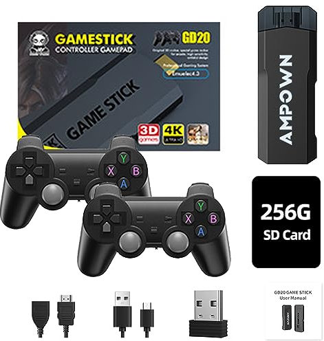 AMZLORD Retro Consola de Juegos Videojuegos con 2 Inalámbrico Controladores de Juegos, más de 70000 Juegos, 40 Emulators, Salida HDMI 4K, Plug & Play P-alo de Juego para Computadora TV, 256G