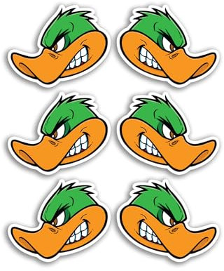6 x 5 cm Angry Duck Vinyl-Aufkleber – Vogel Cartoon Reisegepäck Männer Frauen Jungen Mädchen Design kleiner Aufkleber Laptop Scrapbooking #5614