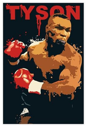 OakiTa Boxer Mike Tyson Poster, Leinwand, Poster, Wandkunst, Dekordruck, Bild, Gemälde für Wohnzimmer, Schlafzimmer, Dekoration, ungerahmt, 20 x 30 cm