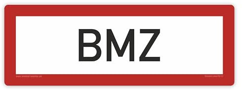 Hinweisschild - Brandschutzeinrichtung - Einsatzhinweise - StVO - DIN 4066 - Für Innen und Aussen - PVC Aufkleber - selbstklebend - 105x297mm (10, BMZ (Brandmelderzentrale))