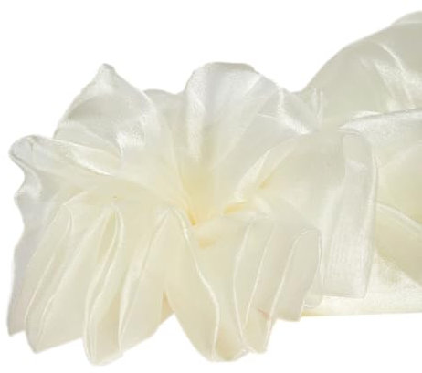 Wambere 5m x 150cm Organza Stoffe zum Nähen Meterware Organzastoff Dekostoff Bekleidungsstoffe für DIY Kunsthandwerk Basteln Vorhänge Tischdecken Hochzeit Party Kleidungsdekoration,Creme