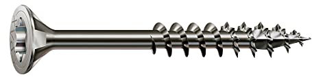 SPAX Edelstahlschraube, 5,0 x 80 mm, 90 Stück, Teilgewinde, Senkkopf, T-STAR plus T20, 4CUT, Edelstahl rostfrei A2-8000000288050
