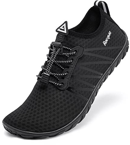Racqua Wasserschuhe Schwimmen Strand rutschfest Schnell Trocken Meer Aqua Pool Schuhe Boot Tauchen Nass Neoprenanzug Atmungsaktiv Kajakfahren Segeln Schuhe für Männer & Frauen Schwarz 44