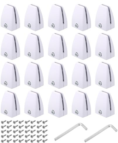 sourcing map Desk Partition Clips, 2-18mm/0.08-0.71Thick Partition Guard Bracket Support for Holding Screen Office Desks, Sandy White 20pcs