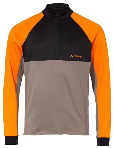 VAUDE Herren Langarm Fahrradtrikot Qimsa Halfzip LS Shirt, schnell trocknend, atmungsaktiv, kurkuma, S