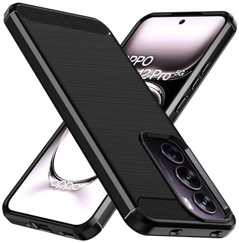 ivoler Silikon Hülle für Oppo Reno12 Pro 5G / Oppo Reno 12 Pro 5G, [Militärischer Schutz] Stoßfest Handyhülle, Dünne Weiche Flexible TPU Kratzfest Schutzhülle Anti-Fingerabdruck Case Cover, Schwarz