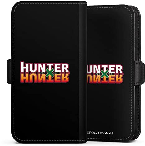 DeinDesign Flip Case kompatibel mit Samsung Galaxy S23 FE Handyhülle aus Kunst Leder schwarz Klapphülle Hunter x Hunter Logo Offizielles Lizenzprodukt