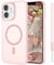 SouliGo Magnetic Case for iPhone 11 6.1”【Compatible with MagSsafe】 Slim Translucent Matte Shockproof Hard PC Cover & Soft TPU Bumper Anti-Scratch Protective Phone Cases with Lanyard - Pink