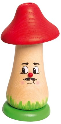 Kuhnert Drechslerei Rauchfigur/Räucherfigur - Rauchpilz mit Hut in der Farbe Rot - Höhe: ca. 12 cm - Made in Germany