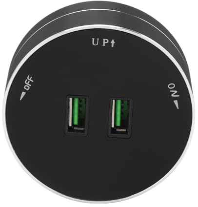 Kabelloser Stromschienen-Adapter, Dual-USB-Anschluss, Multifunktionaler Runder Steckdosenadapter mit Leuchtanzeige, Kabellose Stromschiene