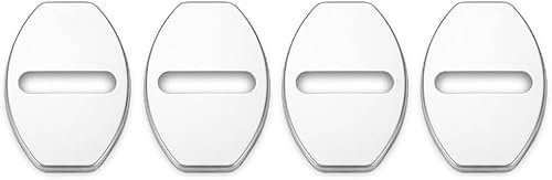 BDVIK Couvercle Serrure de Porte Voiture pour Peugeot 308 308 II (T9) 2016 2017 2018 2019, Amortisseur Silencieux Protecteur Accessoires en Acier Inoxydable,A/Silver