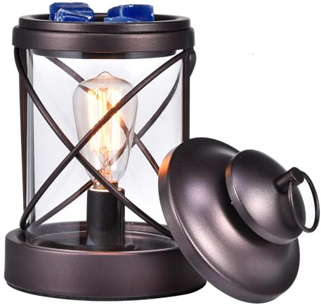 SCENTS HOME Electric Wax Warmers,Rustic Metal Oil Burner,Wax Melt Burner with 40W Edison Bulb for Home Décor