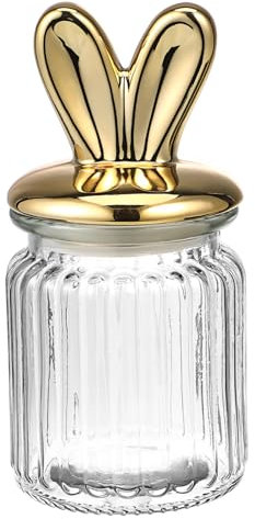 ULTECHNOVO 1stück Ear Food Storage Jar Keramische Glasbehälter Für Snacks Süßigkeiten Und Küchenorganisation Luftdicht Und Dekorativ Für Ostern Und Alltägliche Aufbewahrung