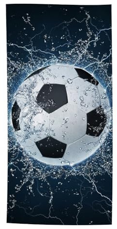 MGKEOUF Fußball Strandtuch Kinder, Handtuch Fußball Personalisiert, Badetuch Saunatuch Fußball, Camping Handtücher Pool Reisen Schwimmen Duschtuch für Kinder und Fans (150 x 75 cm)