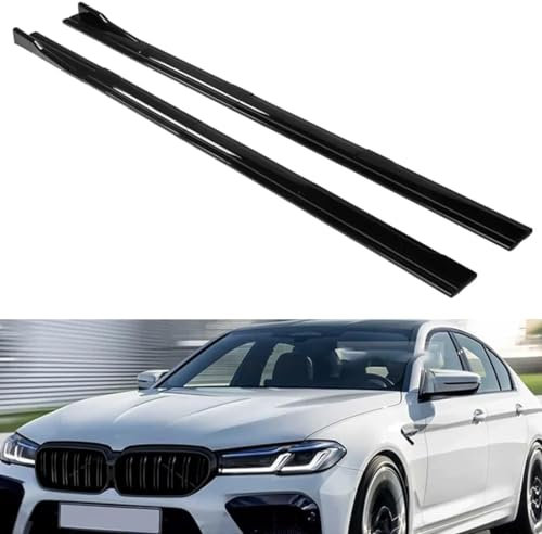 DLHFC Auto-Seitenschweller für BMW G30 Sedan G31 Wagon F90 M5 2020-2022, Seitenschweller-Verlängerung, Rocker-Panel-Splitter, Styling-Zubehör,Glossy Black