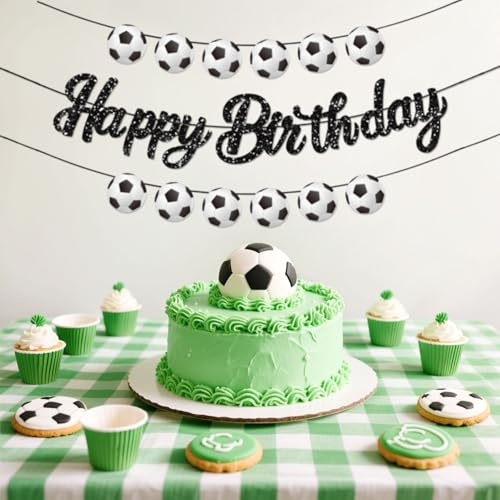 JeVenis Fussball Geburtstag Deko Jahre Fussball Banner Set Geburtstagsdeko | Fussball Geburtstag Deko Jahre Fussball Banner Set Geburtstagsdeko Junge Fußball Luftballons Banner für Party
