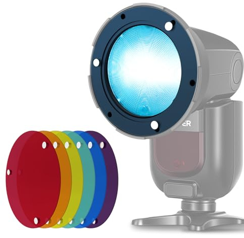 NEEWER Six Color Gel Filter Set, Magnetic Flash Accessories Kit for NEEWER NW700 NW760 Z880 Square Head Speedlight & Z1 Z2 Z2PRO Z3 Z2II Camera Speedlite, Adapter Ring Not Included, CRS17