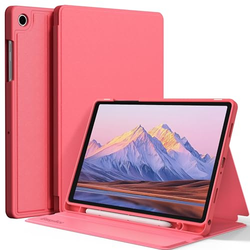 EasyAcc Custodia per Samsung Galaxy Tab A9+/A9 Plus 11 Pollici 2023 | SM-X210/ X215/ X216 con Pen Holder (Penna Non Inclusa), Sottile Folio Stand Protettiva Tablet Cover, Rosa Anguria