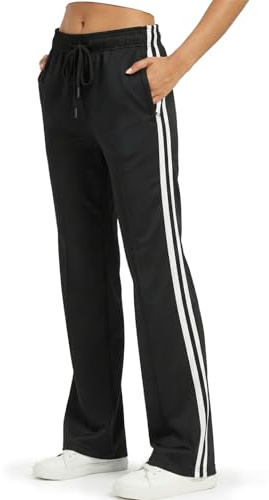 Zylioo Lang Bein Jogginghose Damen mit Seitenstreifen Sporthose,Tall Frauen Sweatpants Sweathose Weites Bein Laufhose Trainingshose Freizeithose