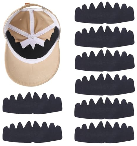 craspire 10 Stück Schwarze Baseballkappen Einsätze Flexibel Waschbar Wiederverwendbar Filzformer Schweißfutter Kappen Einsatz Stützschutz Für Snapback Caps Trucker Caps Sport Sonnenhüte Zubehör
