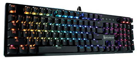 BLOODY B820 Optische, mechanische Gaming-Tastatur mit individuell hinterleuchteten RGB-LED-Tasten, kabelgebunden, 104 Tasten Standard, roter Schalter – MX Red Äquivalent für Windows-PC und Laptop