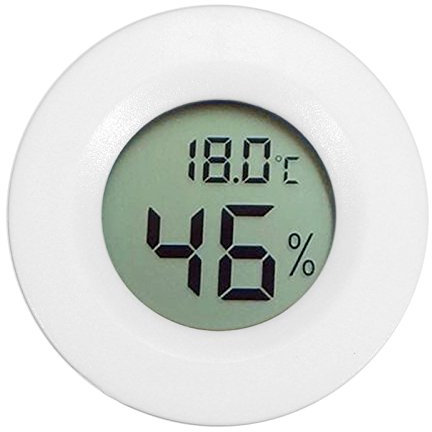 TuToy Mini Digital LCD Temperatur Feuchtigkeitsmesser Thermometer Hygrometer Round -White