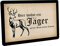 Crealuxe Fussmatte – “ Hier wohnt EIN Jäger mit der Beute seines Lebens - 60x40 cm - Gummi Rückseite/rutschfest - Filzoberfläche - Bedruckte Türmatte - Innenmatte - Schmutzmatte