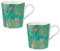 Sara Miller Chelsea Collection Mugs, Set of 2, Green, Fine China, 340ml