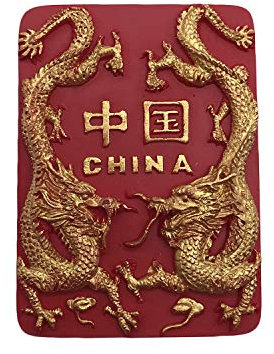 wedaredai Chinese Dragon 3D Kühlschrank Magnet China Souvenirs Aufkleber, schöne Myth China Kühlschrank Magnet, Rot Home und Küche Dekoration