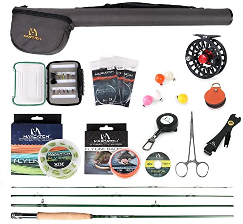 sprinton MAXIMUMCATCH Maxcatch Premier Fly Fishing Rod and Reel Combo Complete 9' Fishing Outfit